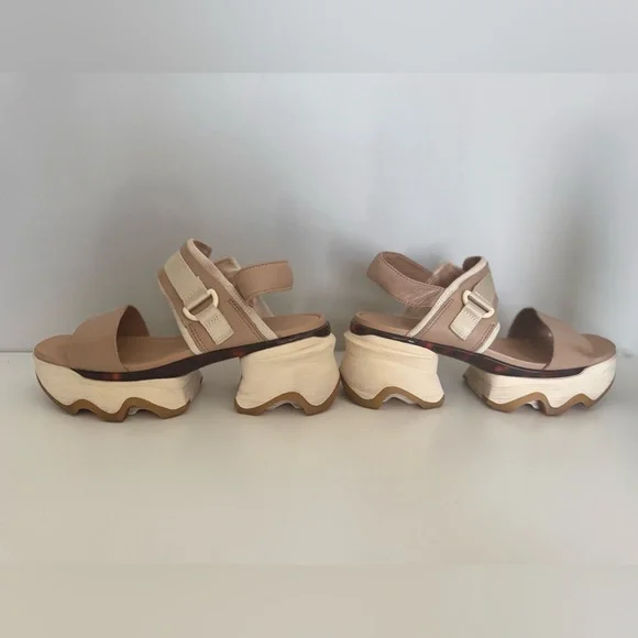 Sorel Kinetic Impact Slingback Heel Sandals in Honest Beige/Honey White size 7 - Picture 4 of 9